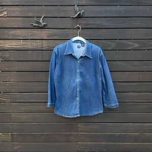 GAP Denim Button-Down Shirt - Blue